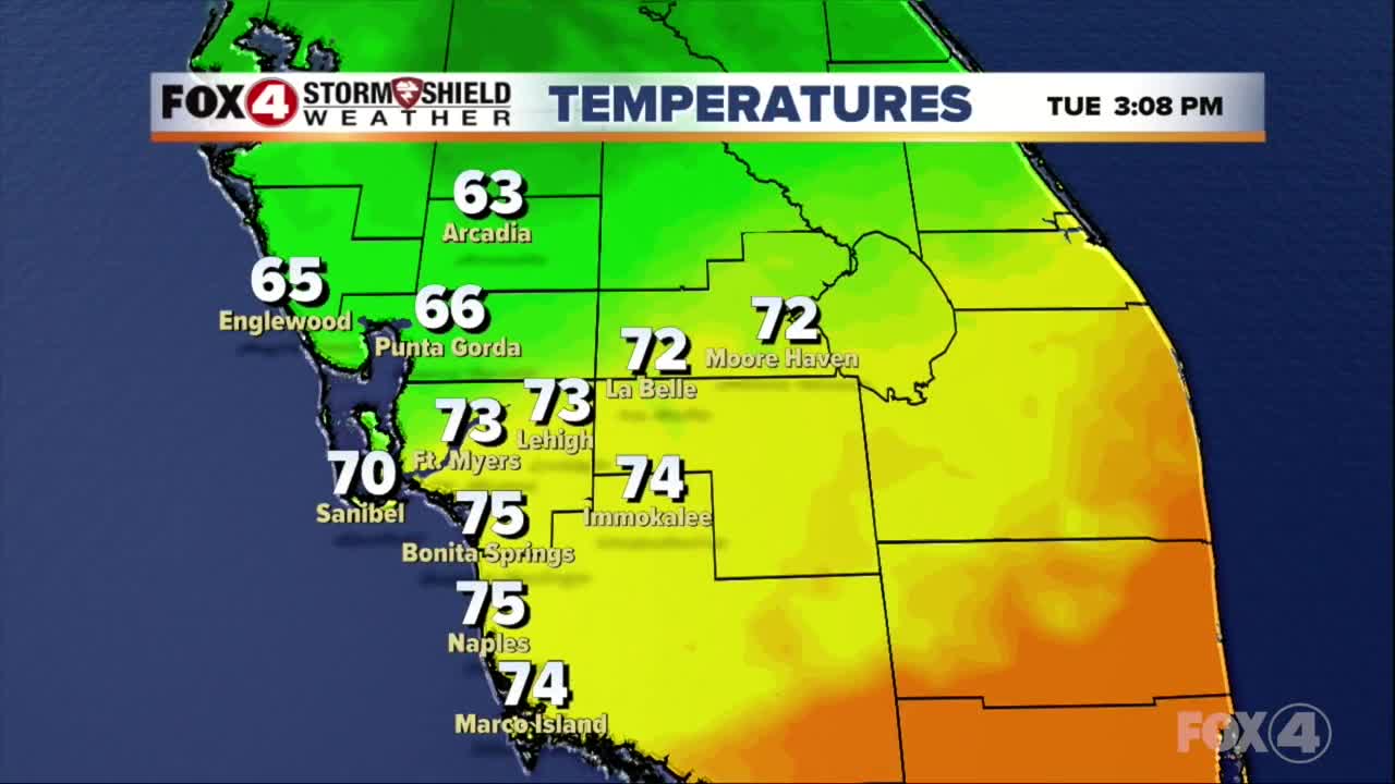 Cool and cloudy Tuesday in SWFL