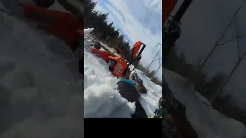 Crashing in the snow 😬❄️ #crash #dirtbike #wipeout #motocross #funny