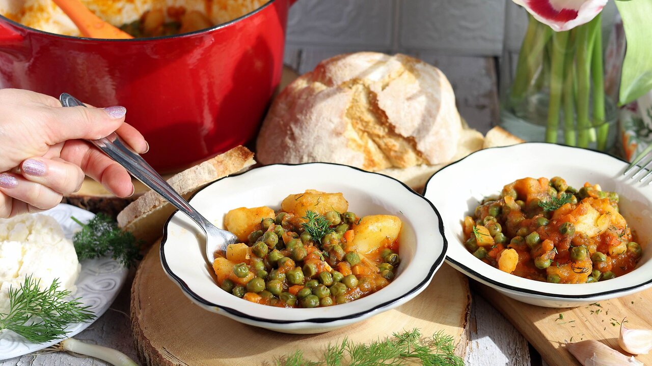 Bulgarian Stew with Green Peas (Vegan and Gluten Free)