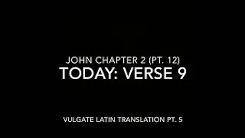 John Ch 2 Pt 12 Verse 9 (Vulgate 5)