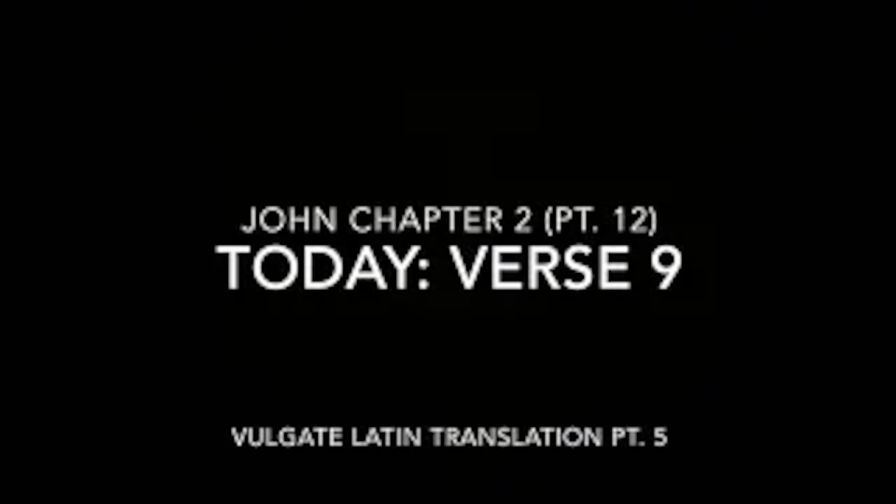 John Ch 2 Pt 12 Verse 9 (Vulgate 5)
