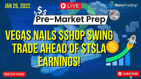 1/25/23 Pre-Market Prep: Vegas Nails $SHOP Swing Trade Ahead of $TSLA Earnings!