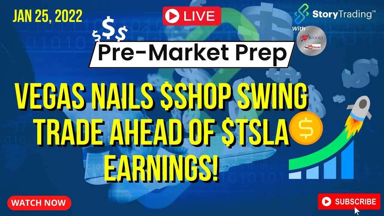 1/25/23 Pre-Market Prep: Vegas Nails $SHOP Swing Trade Ahead of $TSLA Earnings!