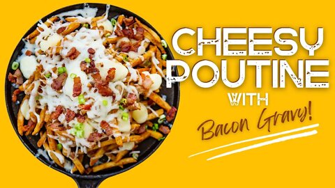 Cheesy Poutine with Bacon Gravy |iamhomesteader.net