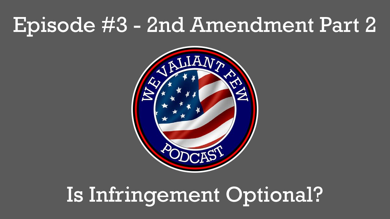 Ep-3: The 2nd Amendment - Is Infringement Optional? Part 2/2 - We Valiant Few Podcast