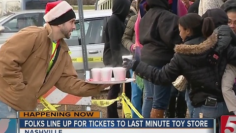 Parents Line Up At Last Minute Toy Drive