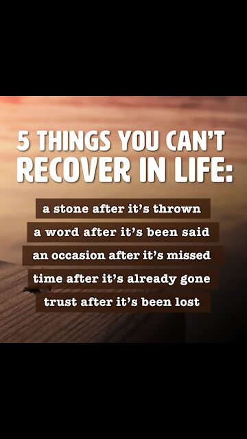 Things you can't recover in life [GMG Originals]