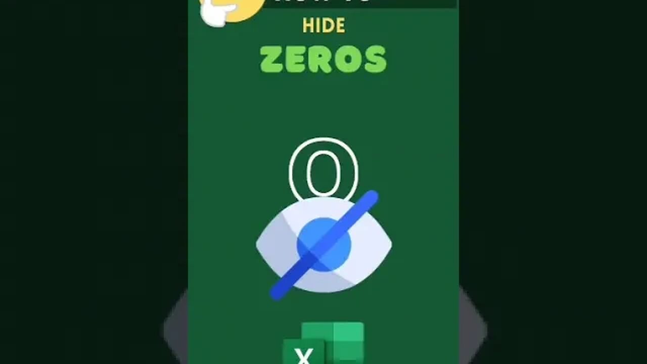Hide Zeros in Excel #excel #trending #viral #shorts #reels