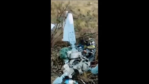Crash site of a downed Ukrainian helicopter