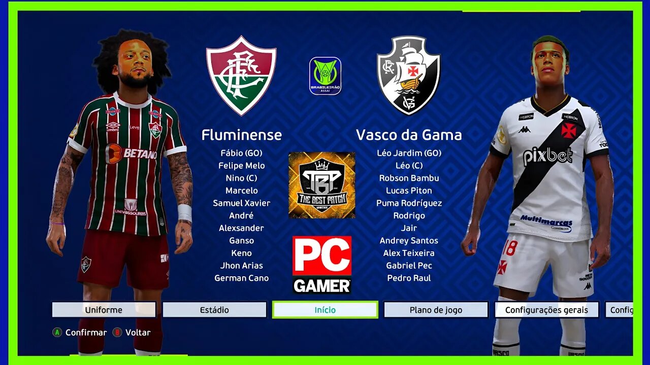 FLUMINENSE X VASCO DA GAMA - PES2021 PATCH THE BEST 9.9.1- BRASILEIRÃO 2023 - QUARTA RODADA