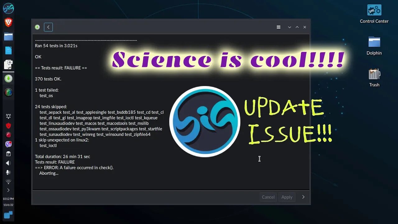 Science is cool - Updating my Big Linux OS