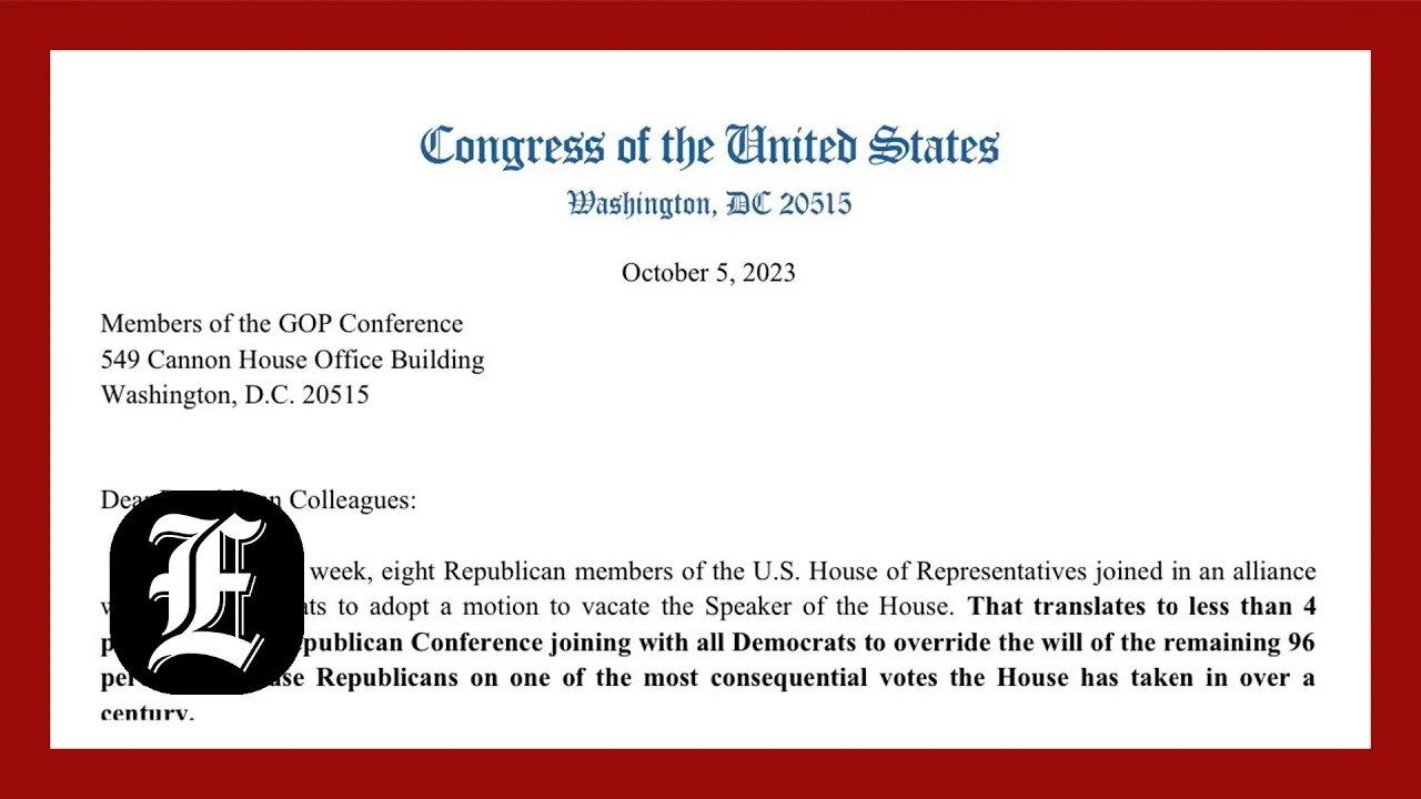 Forty-five GOP House members pen letter rebuking 'chaos caucus' that toppled McCarthy