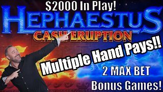 Hephaestus Slot Machine - 2 Bonus Rounds - $2000 in Play! Jackpot Hand Pay!