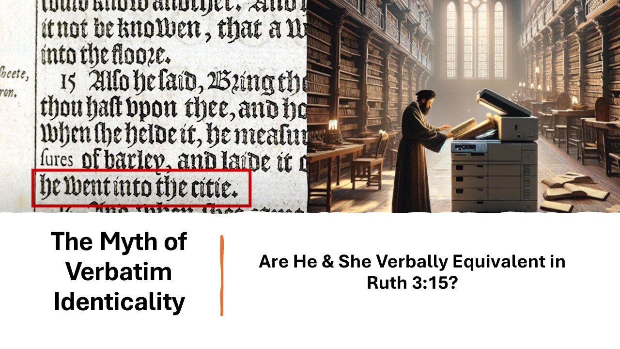 2) The Myth Of Verbatim Identicality: Are He & She Verbally Equivalent in Ruth 3:15?