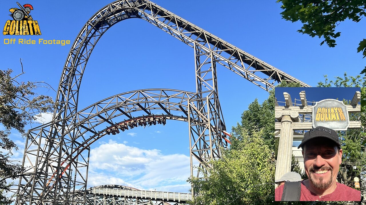 Off Ride Footage of GOLIATH at SIX FLAGS GREAT AMERICA, Gurnee, Illinois, USA