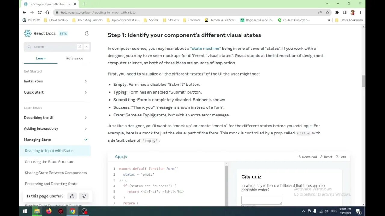 08 React js Learning Video Managing state and advanced UI #reactjs #webdesign