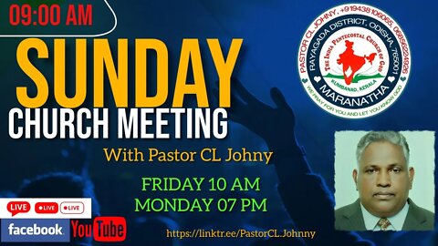 Bible Sermon by Pastor CL Johny on 06 November 2022