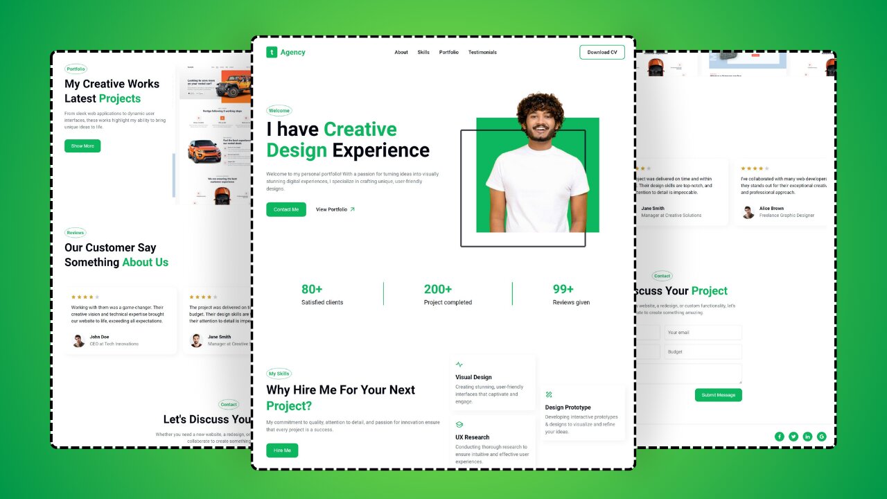 💼 Responsive Portfolio Website Design || HTML, CSS & JS