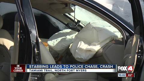 Woman leads police on a high speed chase after stabbing