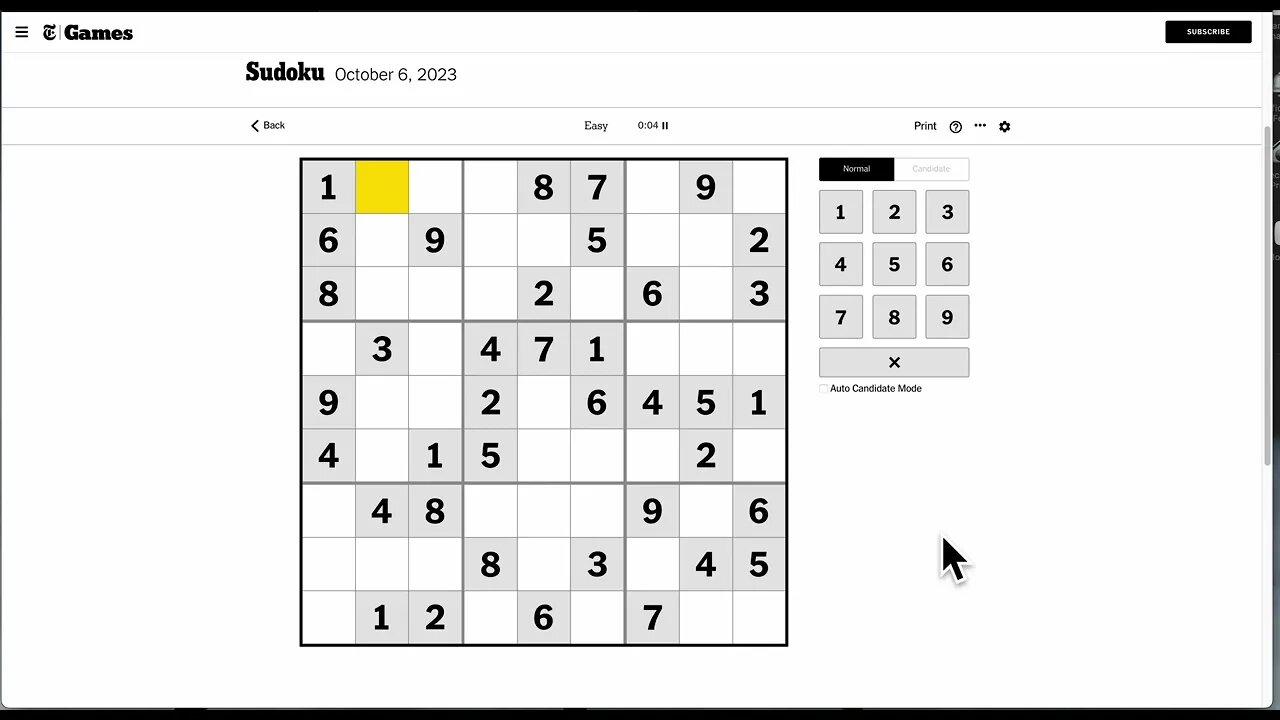 Sudoku 2023 10 06 easy