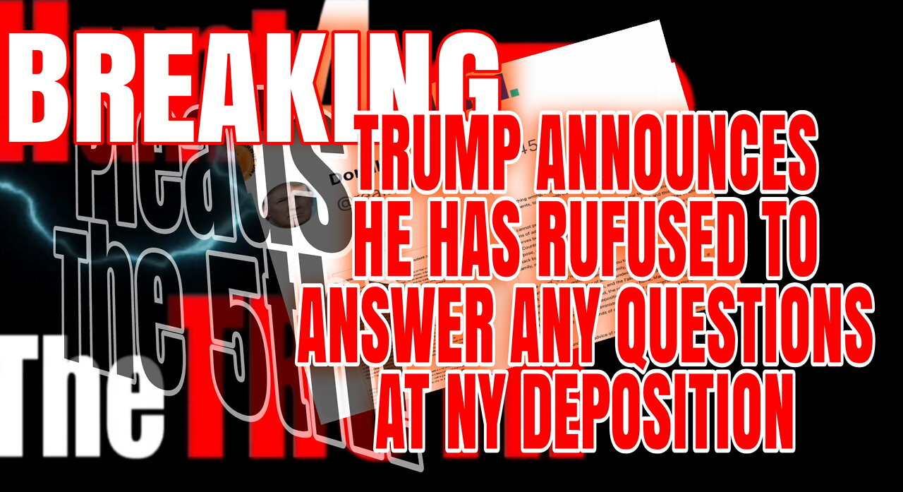 BREAKING! UltraMagaKING PRESIDENT TRUMP PLEADS THE 5TH AMENDMENT