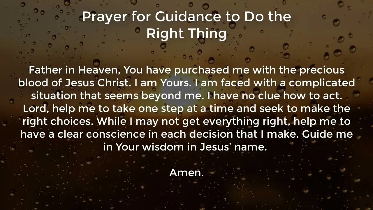 Prayer for Guidance to Do the Right Thing