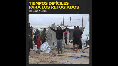 Campamentos de refugiados en Jan Yunis devastados por mareas altas