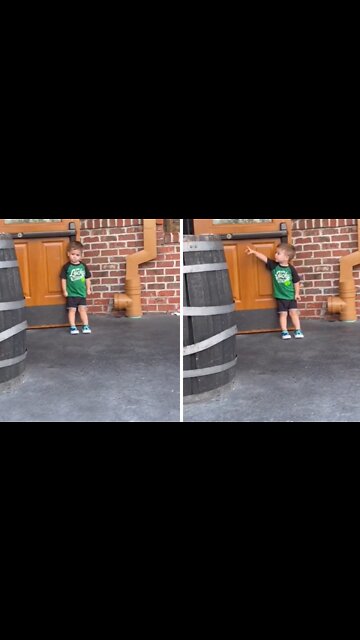 Little Boy Holds Door Open For Strangers