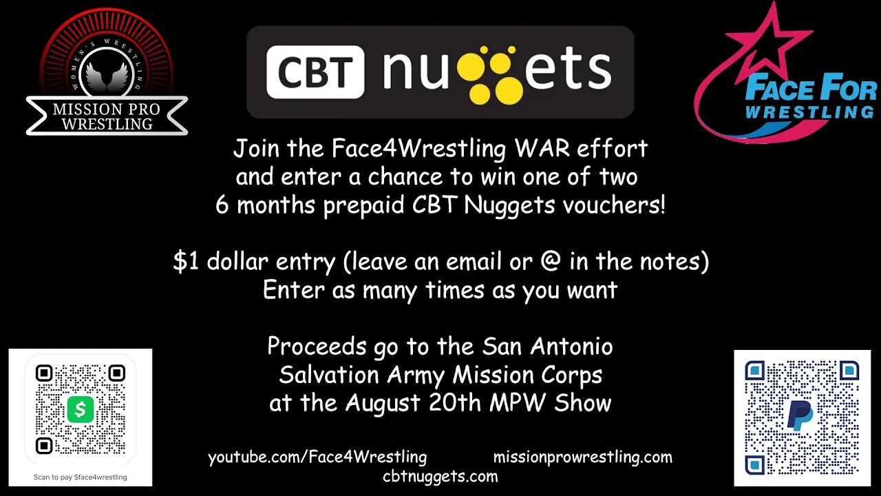 Face4Wrestling teams with Mission Pro Wrestling and CBT Nuggets to support them kids!