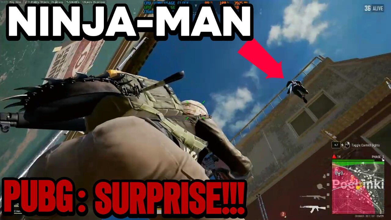 The Ninja Man in PUBG Unlucky Jump #pubg