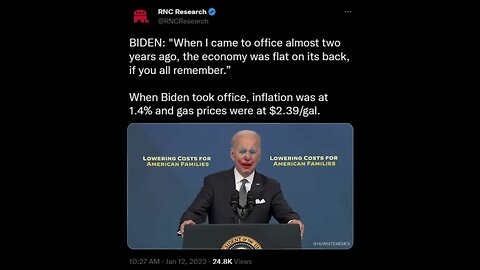 🤡 When Joe Biden took office, inflation was at 1.4% and gas prices averaged at $2.39 a gal.