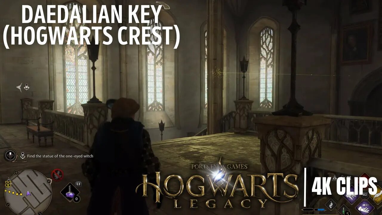 Daedalian Key By The Hogwarts Crest | Hogwarts Legacy 4K Clips