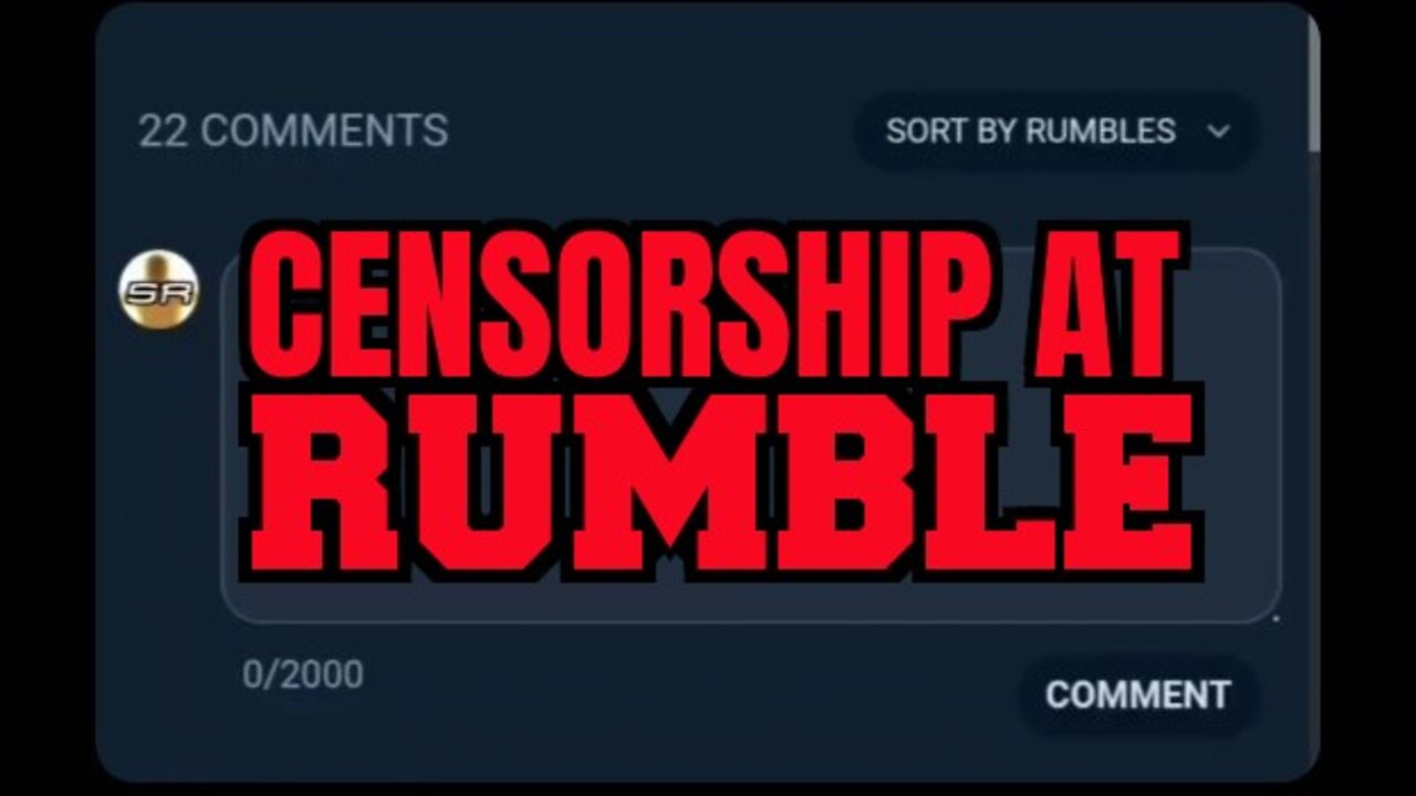 1912. 🚨CENSORSHIP IS AT RUMBLE 🚨