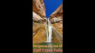 Stunning Waterfall in Slow-Mo, Calf Creek Falls