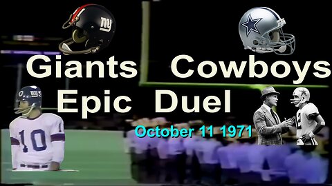 MNF Oct 11 1971 Giants Cowboys Tarkenton V Staubach