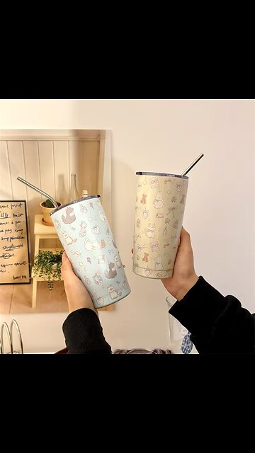 550ml Kawaii Stainless Steel Thermal Cup Cute Tumbler