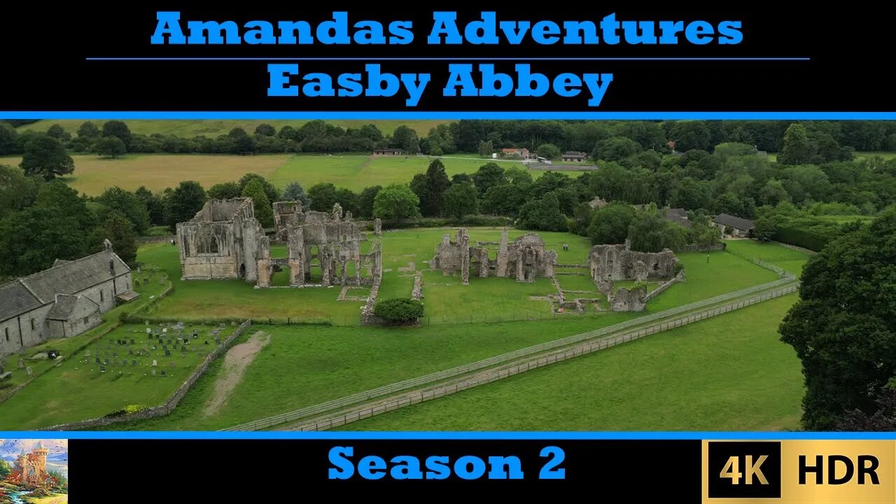 Stunning remains of Easby Abbey with drone footage in 4k - connected with Richmond Castle