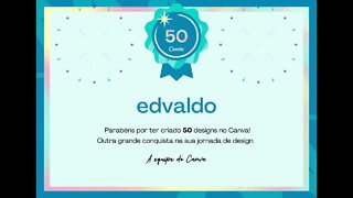 Emblema pelos seus 50 designs criados no Canva