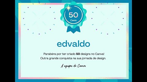 Emblema pelos seus 50 designs criados no Canva