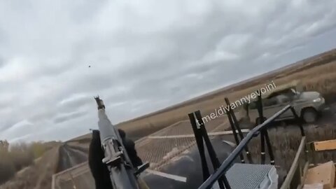 Ukrainian FPV drone chasing Russian SUV destroyed by Russian Stormtroopers in a supply vehicle