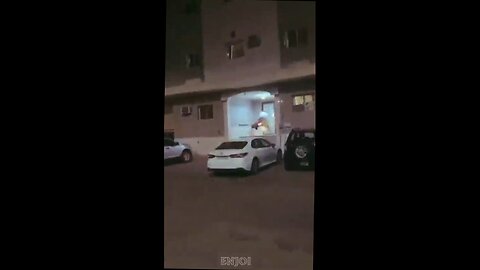 dude can't stop on his motorbike and flies through a door.