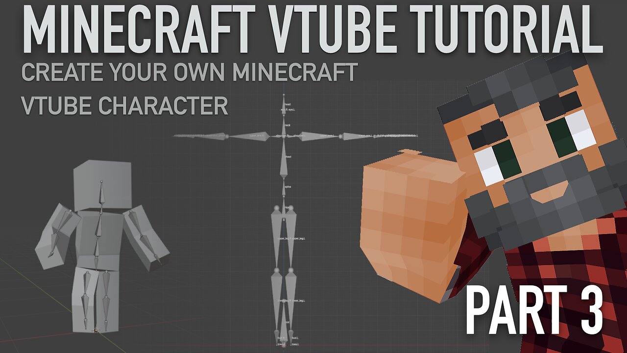 Minecraft Player Character vTuber Creation Tutorial | Part 3 | Blender | VRM | 3tene