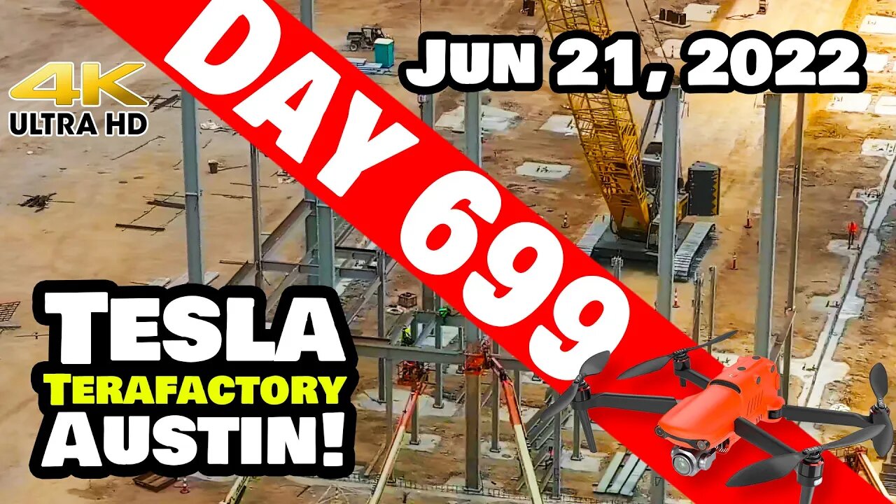 CATHODE AREA HAS GONE VERTICAL AT GIGA TEXAS! - Tesla Gigafactory Austin 4K Day 699 - 6/21/22-Tesla