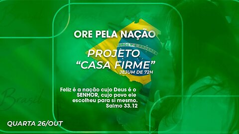 Projeto "Casa firme" em jejum de 72h | Período da Bispa Cléo 26/10