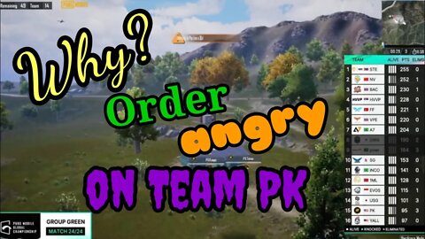 😡Why Order angry on Team PK in pmgc ? 😡#pmgc #sergiogaming #pubgmobile