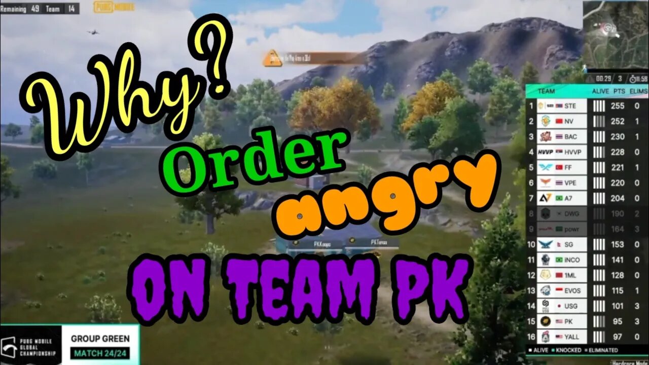 😡Why Order angry on Team PK in pmgc ? 😡#pmgc #sergiogaming #pubgmobile