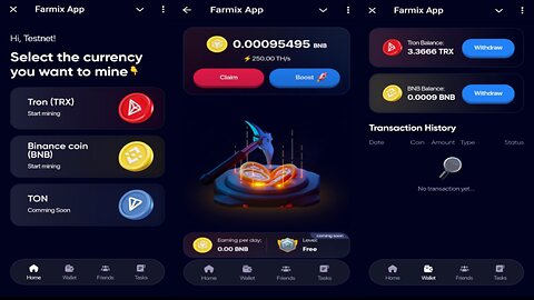 Farmix App | Mine And Earn Free BNB Ans TRX Tokens | New Telegram Crypto Mining Bot