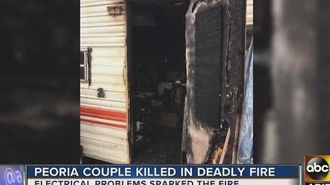 Peoria couple killed in camper fire
