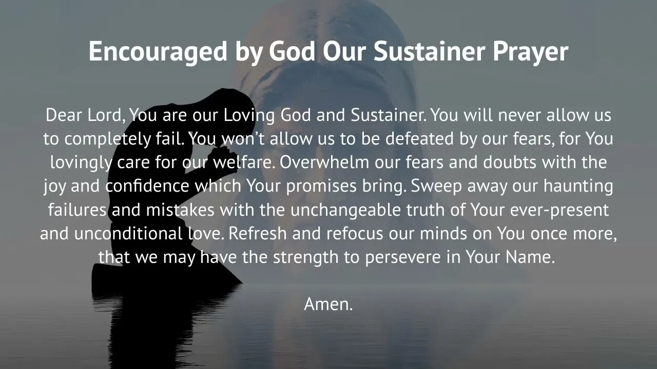 Encouraged by God Our Sustainer Prayer (Prayer for Perseverance)