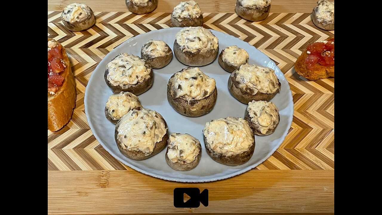 Stuffed feta and Cream Cheese Mushrooms / Μανιτάρια Με Γέμιση Κρέμα Τυριού